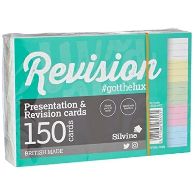 Image of Luxpad A6 Lined Revision &amp; Presentation Cards Assorted Colours + White. 150 Per Pad (6x4&quot;)