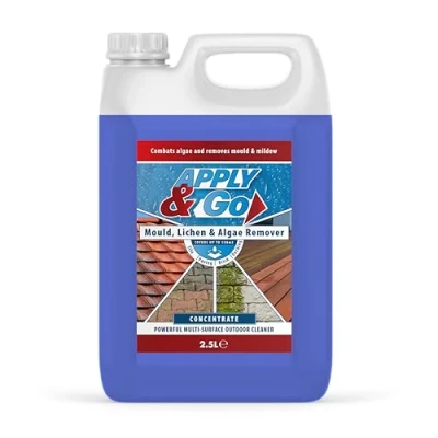 Image of Apply &amp; Go Mould, Mildew, Lichen, Algae Remover Concentrate Outdoor Cleaning Treatment Decking, Driveways, Rooftops, Path and Patio Cleaner (Up to 150m2 coverage) 2.5 Litre
