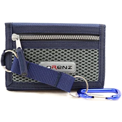 Image of Mens/Boys/Childrens Canvas Style Ripper Wallet with Belt Clip Navy