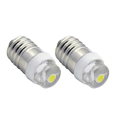 Image of Ruiandsion 2pcs E10 LED Bulb White DC 1.5V 0.5W for Torch Light Flashlight Headlight,Negative Earth