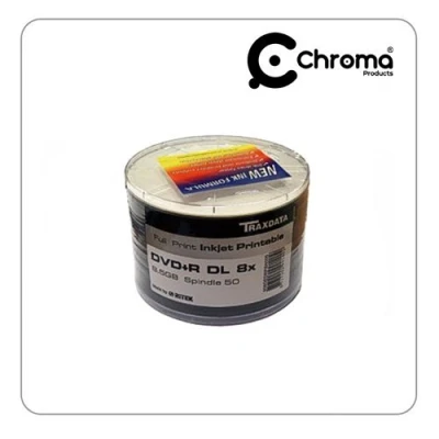 Image of Ritek/Traxdata 8X DVD+R DL White DVD R (50 Units, Double Layer)