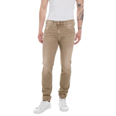 Image of REPLAY Men&#039;s M914Y Anbass Natural Dyed Jeans, Desert 613, 38W / 34L