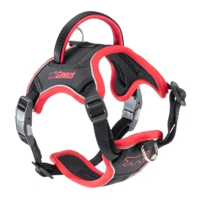 Image of Ferplast GENIUS Small Size Dog Harness, Reflective, Breathable, Adjustable, Quick Release Magnetic Closure, Soft Padding, Red