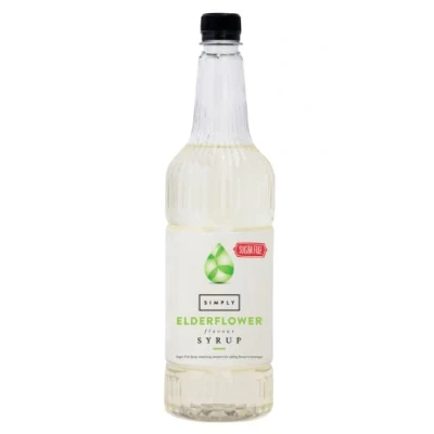 Image of Simply Sugar Free Elderflower Syrup, Low Calorie, Vegan &amp; Nut Flavoured Syrup for Coffee, Cocktails Baking (1 Litre)