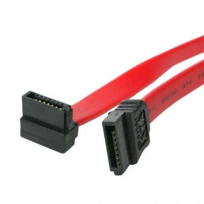 Image of StarTech.com 18in SATA to Right Angle Serial ATA Cable 18 angled Cable, Red