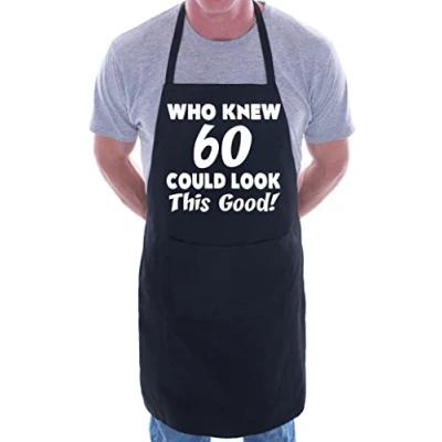 Image of Print4U 60th Birthday Who Knew 60 BBQ Cooking Funny Novelty Apron Black