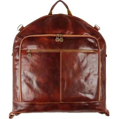 Image of Time Resistance Leather Garment Bag Suit Duffel Slim Carry on Suitcase Dress Protection
