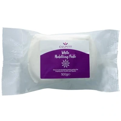 Image of Culpitt Modelling Paste, White, Sugarpaste, Gumpaste For Cake Decorating, Flowers, Animals, Figures, Models Sets Hard, 500g