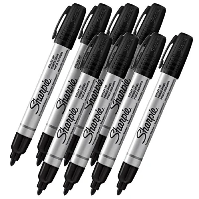 Image of Sharpie Pro Bullet Tip Industrial Strength Permanent Marker, Point, Black Ink, Pack of 8