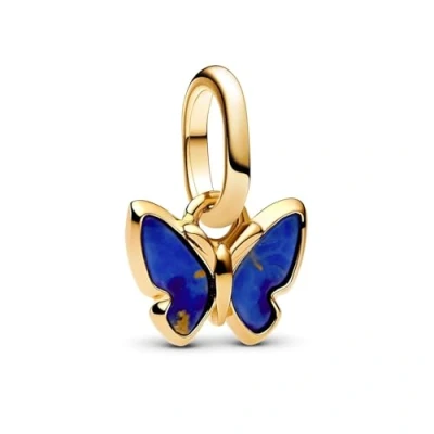 Image of Pandora Gold Blue Butterfly Mini Dangle Charm