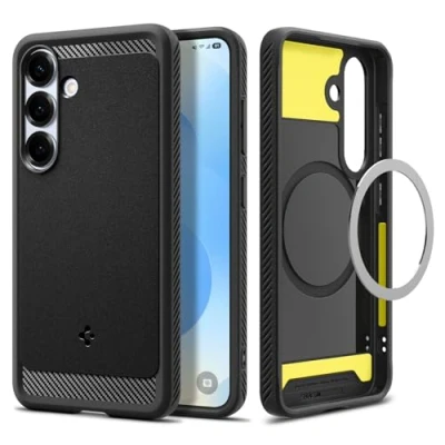 Image of Spigen Rugged Armor TPU Back Cover Black Samsung Galaxy S25