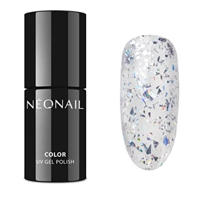 Image of NEONAIL Blue Glitter with Particles UV Nail Polish 7.2 ml Silver Confetti LED 9238 7