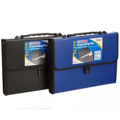 Image of Tiger Elite Heavy Duty Expandable File A4 12 Pocket Assorted Color: None