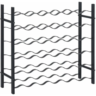 Image of vidaXL Wine Rack for 36 Bottles Black Iron