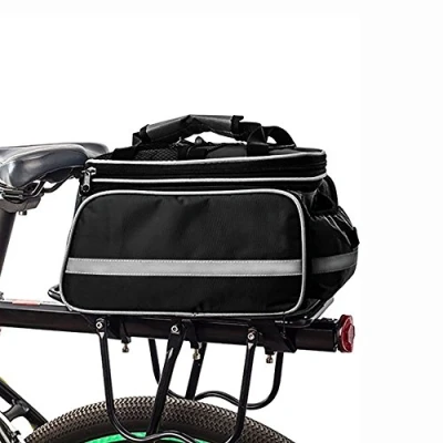 Image of HSTYAIG Waterproof Bicycle Pannier, Portable Multi Function Large Capacity Pack Bike Pannier Carrying Luggage Package Rack Panniers Rear Seat Trunk Bag with Rainproof Cover (Black)