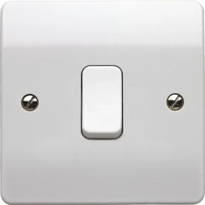 Image of MK Electric K4870RPWHI 10amp 1 Gang Way SP Plate Switch