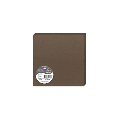 Image of Clairefontaine Ref 12179C Pollen Folded Card (Pack of 25 Sheets) 160 x 160mm Sized, 210gsm Card, Inkjet &amp; Laser Printer Compatible, Acid Free Brown