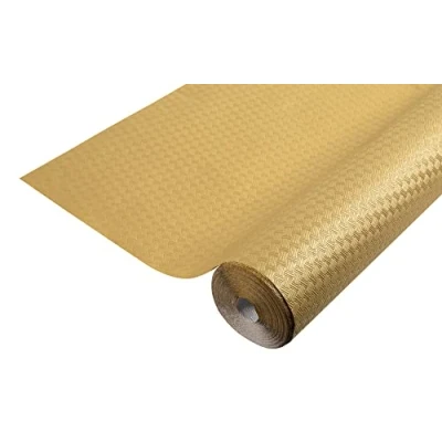 Image of Disposable tablecloth in embossed paper Unique, aesthetic and deep embossing Roll 6 M long 1.18 wide Made France gold