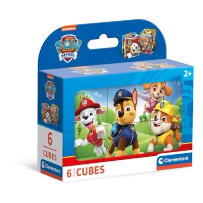 Image of Clementoni Jigsaw Puzzle Paw Patrol 6 Pieces Cube Supercolor For Children 2 4 Years, Cartoon, Gift Boy/Girls, Kids, Made In Italy, 40658