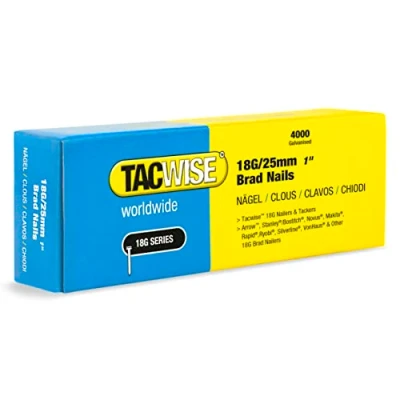 Image of Tacwise 1710 Type 18G / 25 mm Galvanised Brad Nails, Pack of 4,000,Silver