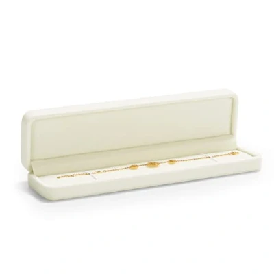 Image of Oirlv White Velvet Necklace Gift Box, Elegant Bracelet Pendant Long Chain Display Case Jewellery Storage Box for Engagement Wedding Mother&#039;s Day Thanksgiving Birthday Gifts