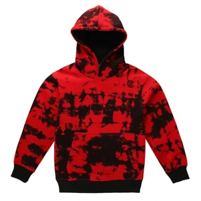 Image of A2Z 4 Kids Girls Boys Plain Sweatshirt Tie Dye Pullover Sweat Hoodie T.D Red 13