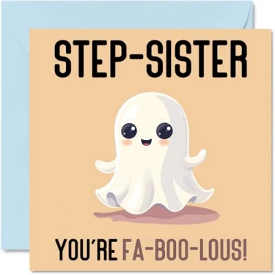 Image of Birthday Cards for Step Sister Fa Boo Lous Funny Happy Card from Brother, Sibling Gifts, 145mm x Joke Greeting Women Her