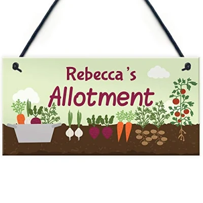 Image of RED OCEAN PERSONALISED Allotment Sign ANY NAME Garden Signs And Plaques Shed Gifts