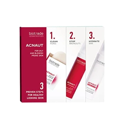 Image of 3 Steps Anti Blemishes Set for Healthy Skin No Spots Breakouts, Suitable Pimples and Blackheads, Regulates Oiliness Visible results within 14 days