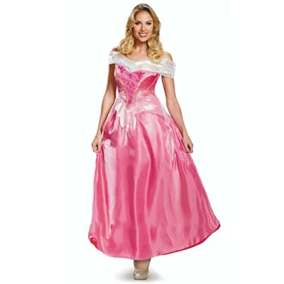 Image of Disney Official Classic Sleeping Beauty Princess Aurora Costume Adult, Fairy Tale Fancy Dress Up Outfit for Women Medium