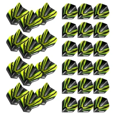 Image of WINMAU MvG Michael Van Gerwen Prism Alpha Black and Green Extra Thick dart flights 10 sets per pack (30 in total)