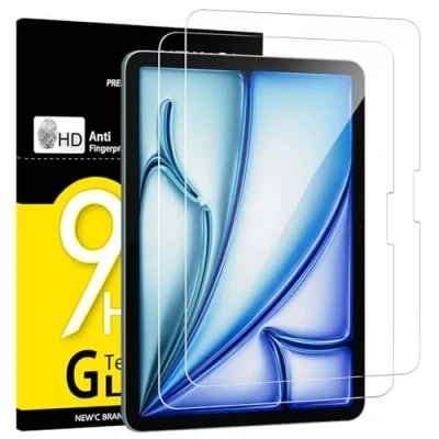Image of NEW&#039;C 2 Pack Designed for iPad Air 11 inch M2 (2024), Modèle A2902 A2903 A2904 Screen Protector Tempered Glass, Bubble Free, Ultra Resistant
