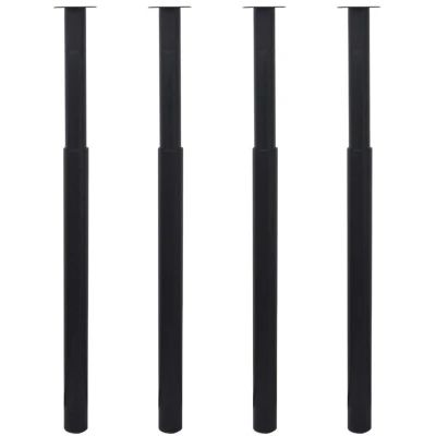 Image of vidaXL Telescopic Table Legs 4 pcs Black 710 mm 1100