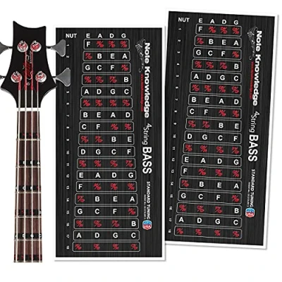 Image of Bass Guitar Fretboard Note Map Decals/Stickers