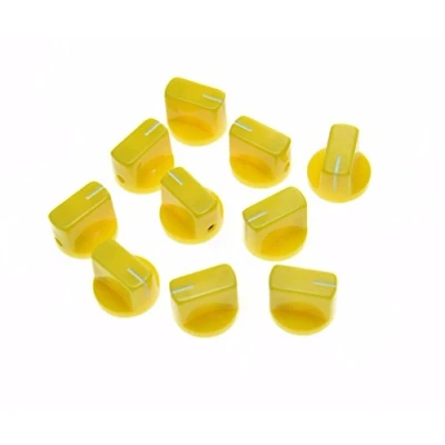 Image of Dopro 10pcs Guitar AMP Effect Pedal Knobs Pointer Knob with Set Screw Yellow