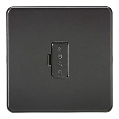 Image of KnightsBridge Screwless 13A Fused Spur Unit Matt Black