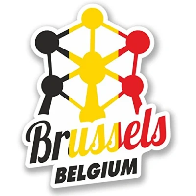 Image of 2 x 10cm/100mm Brussels Belgium Vinyl SELF Adhesive Sticker Decal Laptop Travel Luggage Car Bike Sign Fun #4347