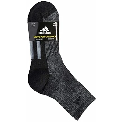 Image of adidas Mens 4 Pair Performance High Quarter Socks (Dark Grey/Black, Shoe Size 6 12)