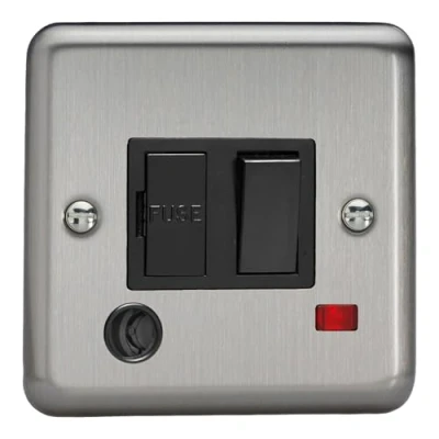 Image of Varilight 13A Switched Fused Spur + Neon Flex Outlet Matt Chrome XS6FONB