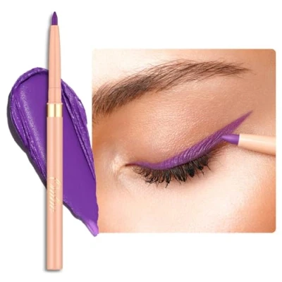 Image of OULAC Matte Purple Eye Liner Pencils Waterproof, Smudge proof Retractable Eyeliner Lasts 24H +, Highly Pigmented and Smooth, Long lasting Formula, Vegan (08) Well dressed