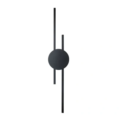 Image of TK Lighting Java LED wall lamp, black, height 86 cm, aluminium, 2 bulb.