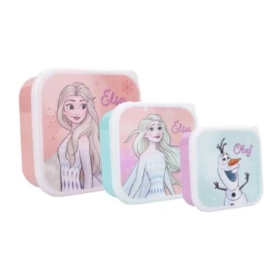 Image of My sweety pop Set of 3 snack boxes Lunch box Frozen For children Nursery Kindergarten School Holidays Meal 11.5 cm Girls Gift Idea