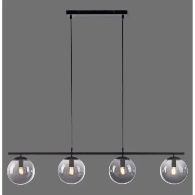 Image of JUST LIGHT. Big Widow pendant light, glass globes, 4 bulb