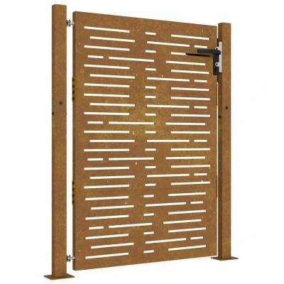 Image of vidaXL Garden Gate 105x155 cm Corten Steel Square Design