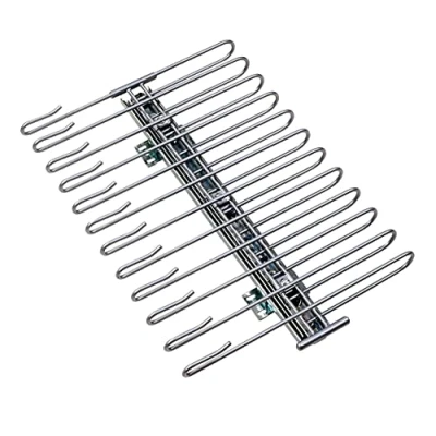 Image of WENKO 5971100 pullout wardrobe element trouser hanger for 12 pairs of trousers, detachable rail, Metal chrome plated, 33 x 10 47 cm, Silver shiny