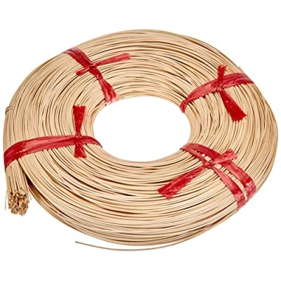 Image of Rayher Rattan Round Reed for Basket Making and Weaving, Coil of Reeds 1lb, Diameter 1.6mm, round, natural, 30x30x3.5cm, 6503000