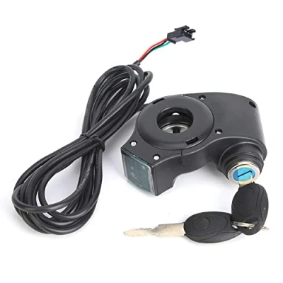 Image of E Bike Voltage Display &amp; 2 Keys, thumb throttle Digital Battery Switch Power with Key Lockebike