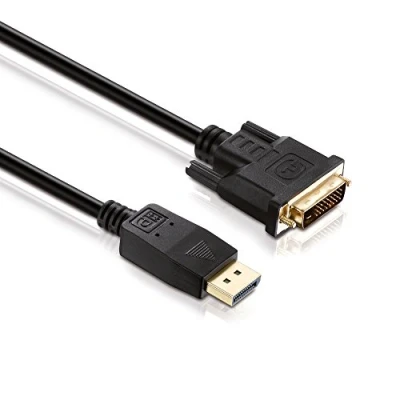 Image of HDSupply DC045 010 DisplayPort/DVI Connection Cable DisplayPort Male to DVI Single Link Gold Plated Contacts 1.00 m Black