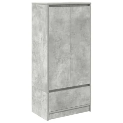 Image of vidaXL Cabinet with Drawer Concrete Grey Engineered Wood Storage Solution 55.5x34x119.5 cm Versatile for Living Room/Home Office