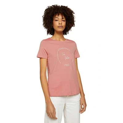 Image of TOM TAILOR Women&#039;s Basic T shirt with print 1032050, 17285 Blush Rose, M
